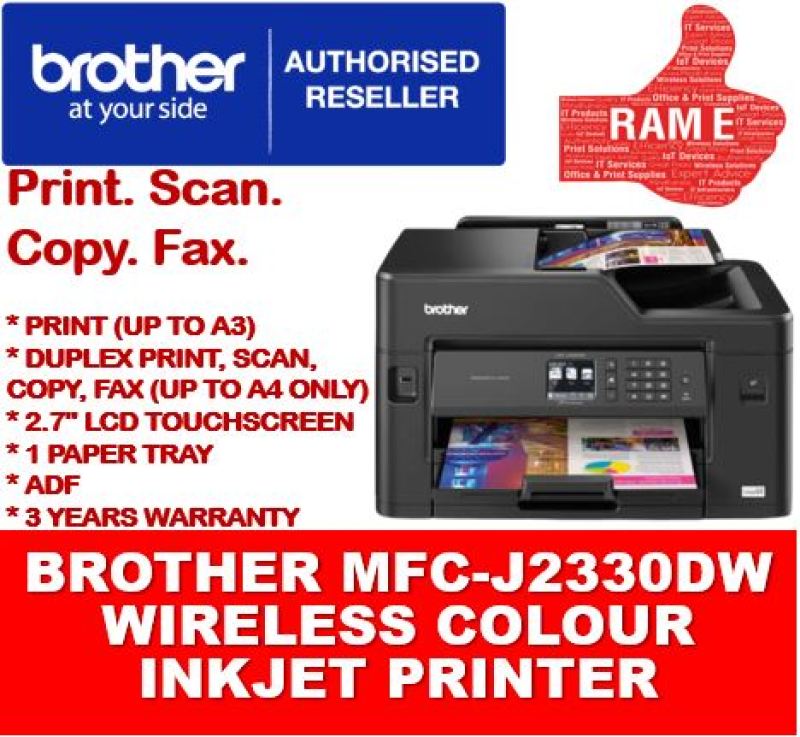 Brother MFC-J2330DW J2330DW 2330DW 2330 Wireless Colour Inkjet Printer / A3 Print / ADF [Print | Scan | Copy | Fax] Singapore