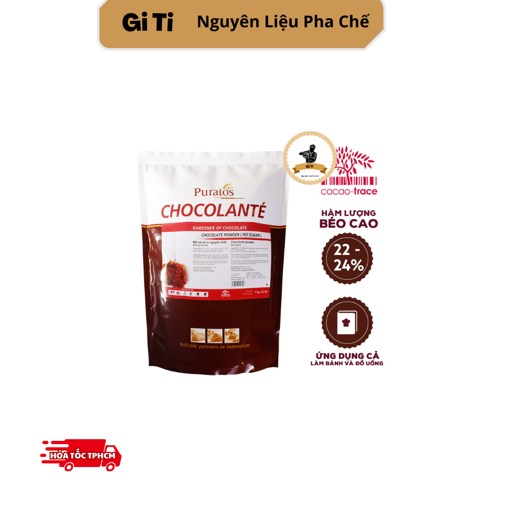Bột Socola nguyên chất không đường Puratos 1kg Bột Chocolate Puratos