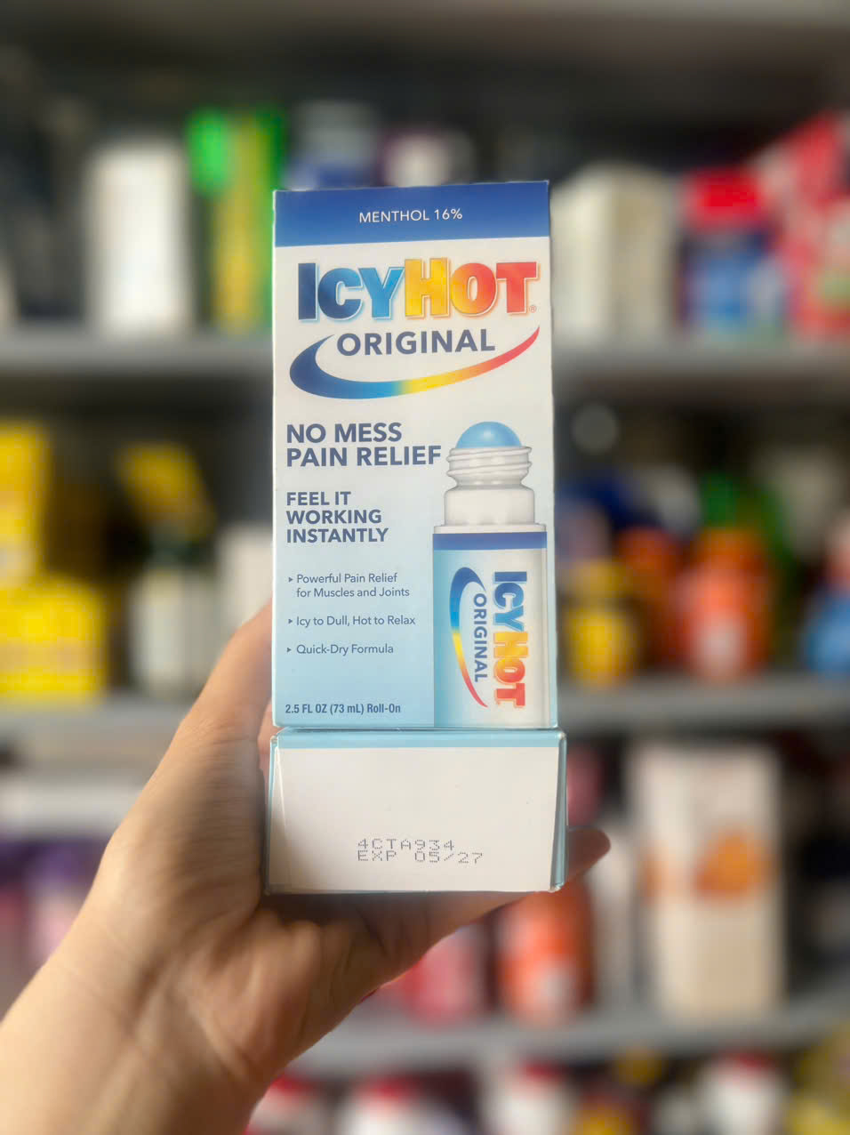 Dầu Nóng Dạng Lăn icy Hot Mỹ- Original No Mess Pain Relief 73ml