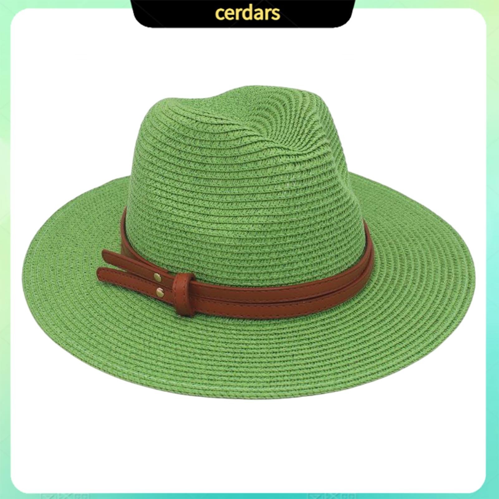 Cerdars Wrinkle Resistant Sun Hat Lightweight Summer Hat Women’s Wide Brim Straw Hat with Faux Leather Belt – Adjustable Foldable Summer Beach Hat for Uv Protection Jazz Style Perfect for Asia Outdoors - 2