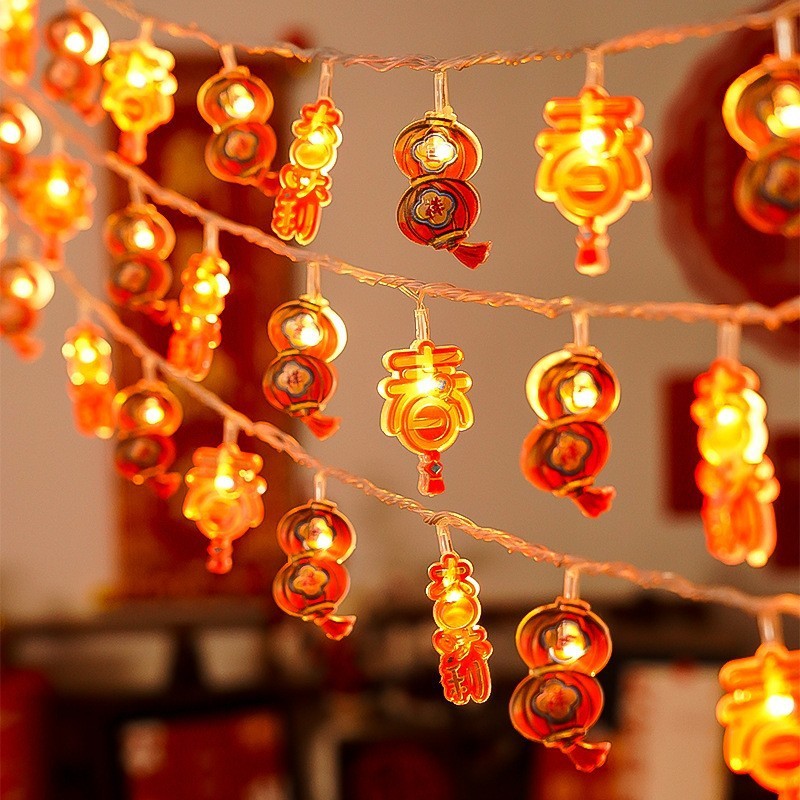 3M New Year LED hanging lights Red Lantern Shape Lamp balcony home decor Spring Festival Ornament Gift 新年装饰