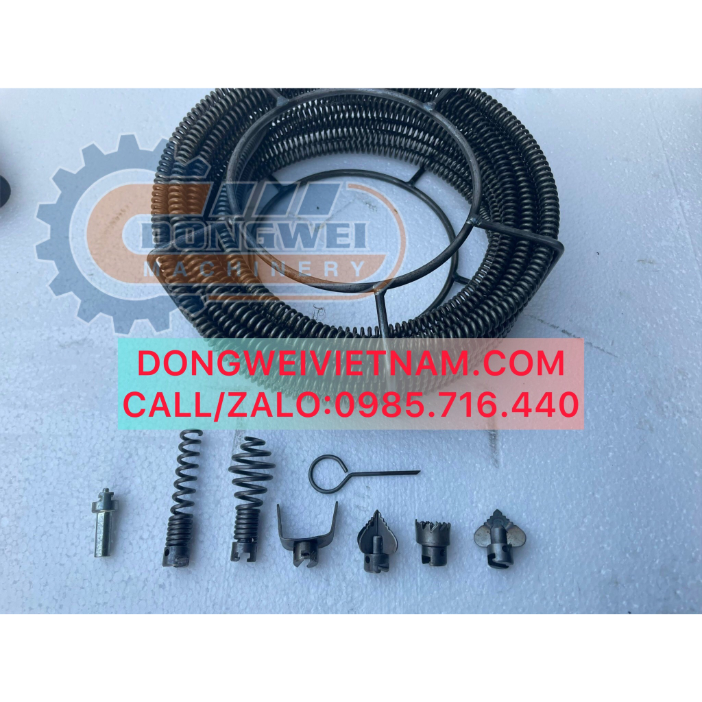 Dây loxo thông tắc cống phi 12mm dùng máy khoan
