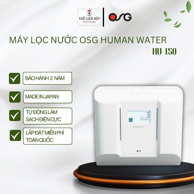 Osg Human Water Hu-150 Alkaline Ionized Water Purifier - Free Installation, Automatic Electrode Cleaning - Bnk Giá 36,505,000 Đồng*Miễn phí vận chuyển