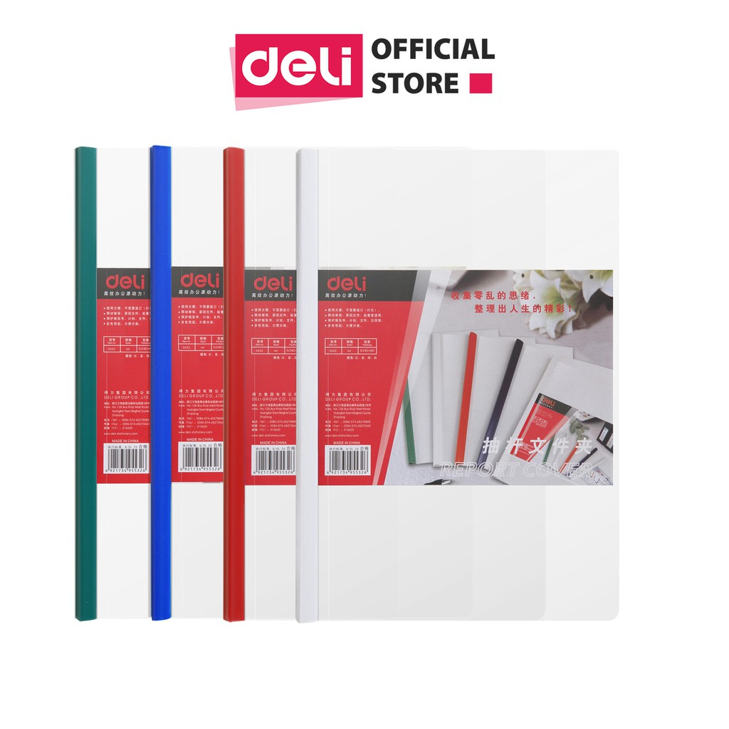 File rút gáy A4 10mm 5530 Deli  bìa trong kẹp giấy kẹp tối đa 15 tờ giây A4