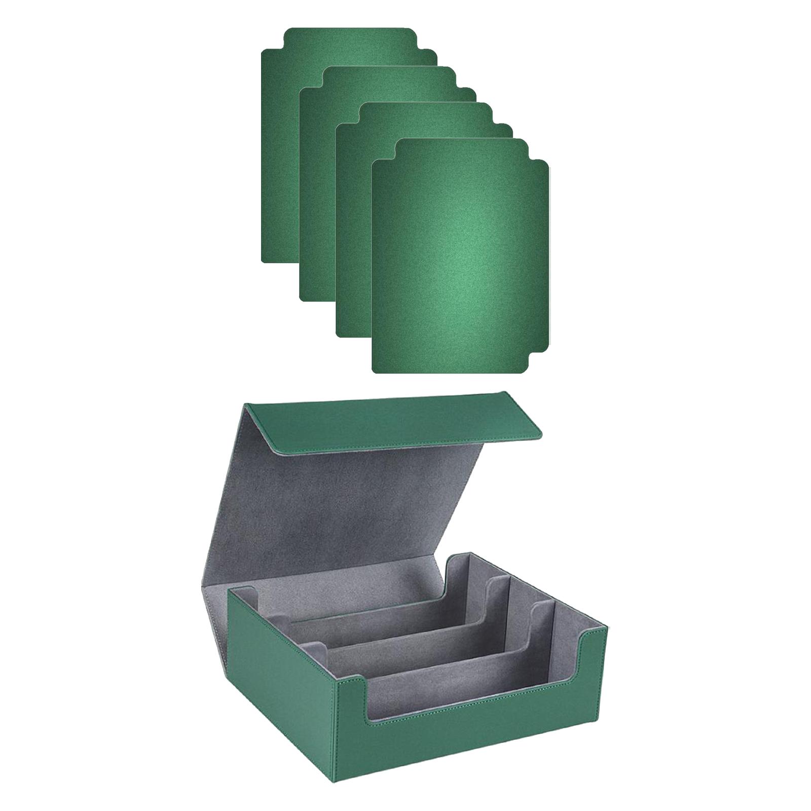 บอร์ดเกม การ์ดเกมเสริมทักษะ Dovewill ซื้อขายการ์ดดาดฟ้ากล่องรวบรวมการ์ดของเล่น W/Magnetics ปิดการ์ดเกมเก็บสีเขียวสีเทา