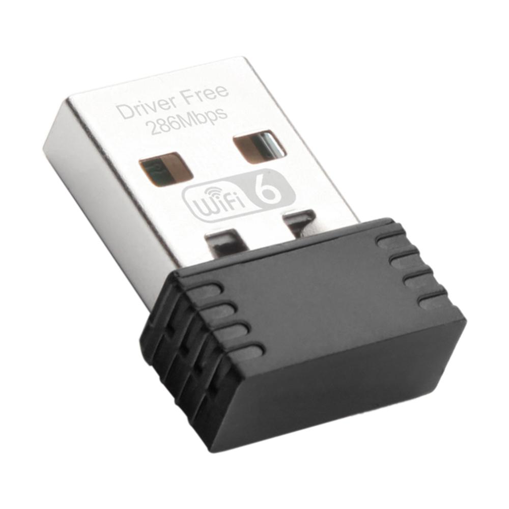 Wifi6 USB Card mạng Wifi ổ đĩa miễn phí 2.4GHz WiFi Mini Dongle 286.8Mbps 802.11b/g/n/AX cho PC/máy tính xách tay/Máy tính để bàn