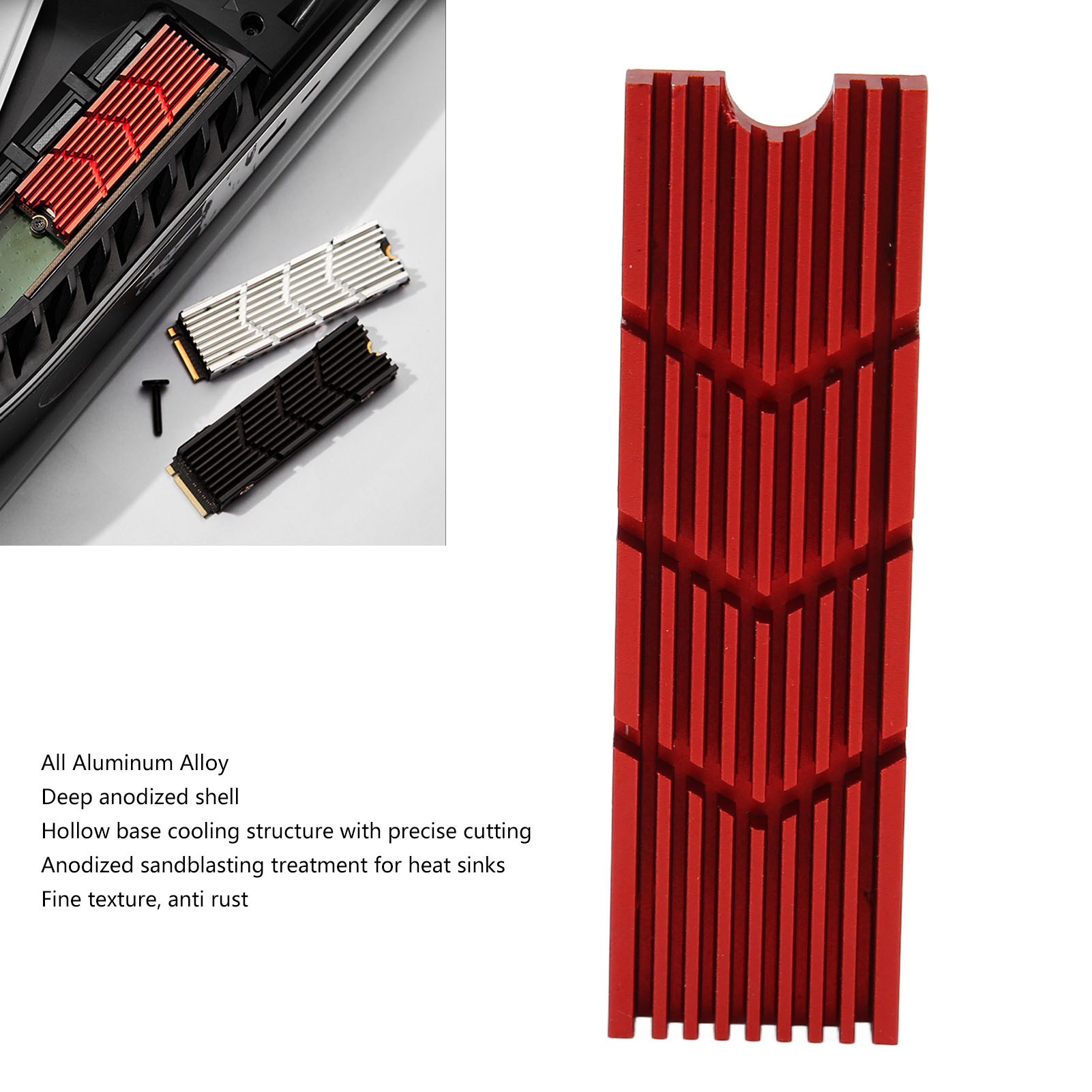 Garosa M.2 Tản Nhiệt Hợp Kim Nhôm NVME 2280 SSD Cooler với Miếng Đệm Nhiệt Làm Mát Hiệu Quả cho PC cho cho M.2 PCIE NVMe SSD M.2SSD Giá 139,000 Đồng*Miễn phí vận chuyển