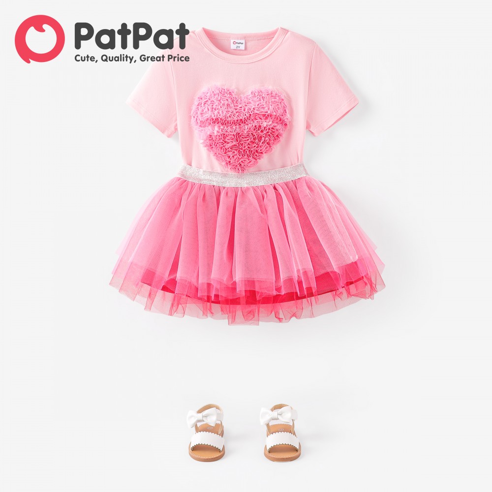 PatPat Toddler Girl Valentine s Day 2pcs Heart