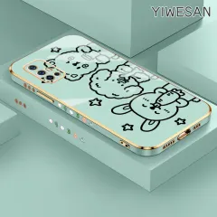 YIWESAN Casing Ponsel untuk VIVO V17 V19 Neo V15 Pro V11 Pro V20 SE Y70 2020 Case Gel silika lembut Casing lapisan permukaan Hp batas hewan lucu Cases kartun penutup Kesing pelindung lensa Softcase