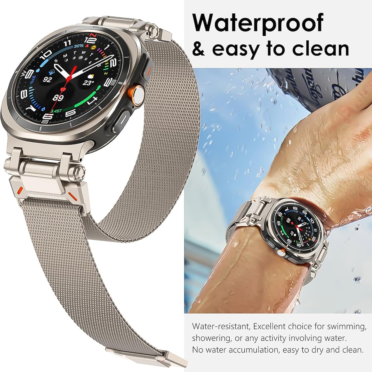 GEEKTHINK Light Luxury Metal Strap for Samsung Galaxy Watch Ultra 47mm men's and women's Precision craftsmanship Band for 47mm for Galaxy Watch bracelet ราคา  380 บาท*ส่งฟรี