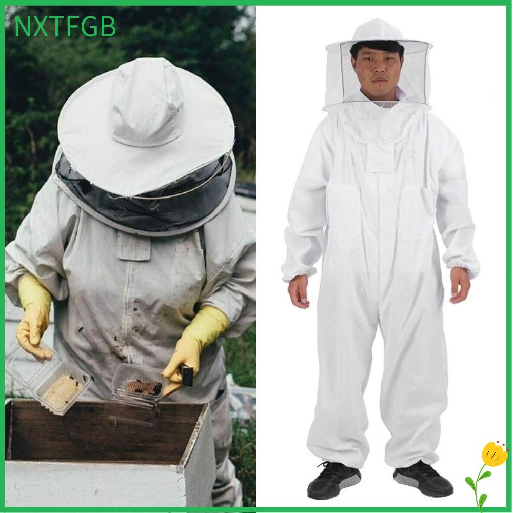 NXTFGB Chống ong Bộ đồ bảo hộ cho người nuôi ong Chuyên nghiệp Thoáng khí Quần áo chống ong Dày hơn Cổ tay co giãn Bộ đồ bảo hộ nuôi ong Thiết bị nuôi ong