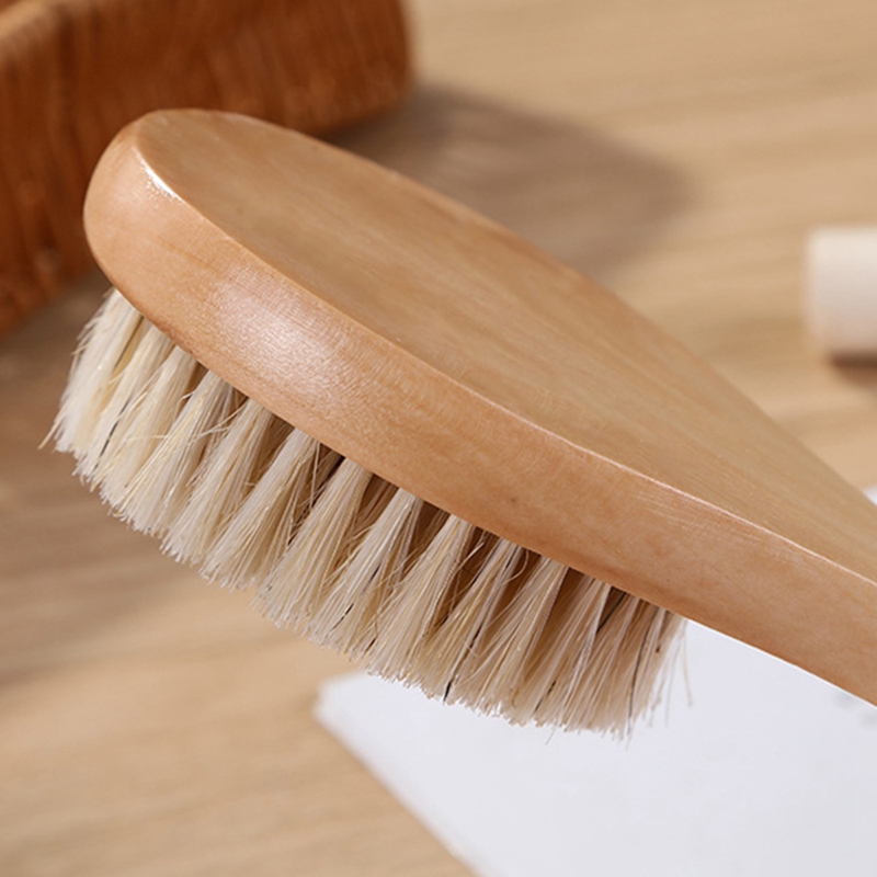 【GoE】-2 Wooden Long-Handled Bath Brushes Bath Brush Scrub Brush Round Bath Brush