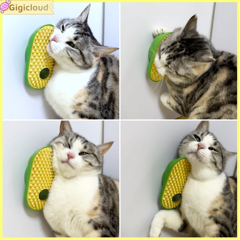 Gigicloud Cat Self Groomer Catnip Toys, Self-Adhesive Kitten Wall Corner Brushes With Catnip Toy, Soft Cat Corner Scratcher Self Massage Combs With Rotatable Edible Balls ราคา 59 บาท*ส่งฟรี