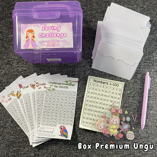 PREMIUM 100 Envelope Box Tantangan Menabung Savings Challenge Nara Nabung Random