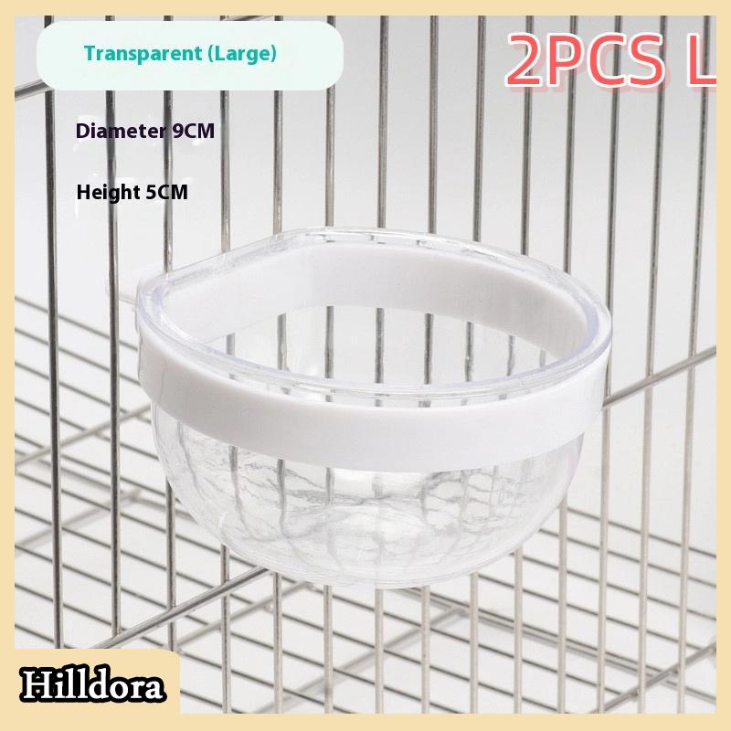 [Hilldora] Bird Feeding Bowl Detachable Transparent Bowl Plastic Food Cup For Cage Convenient Hanging Water Feeder For Parrots - 4