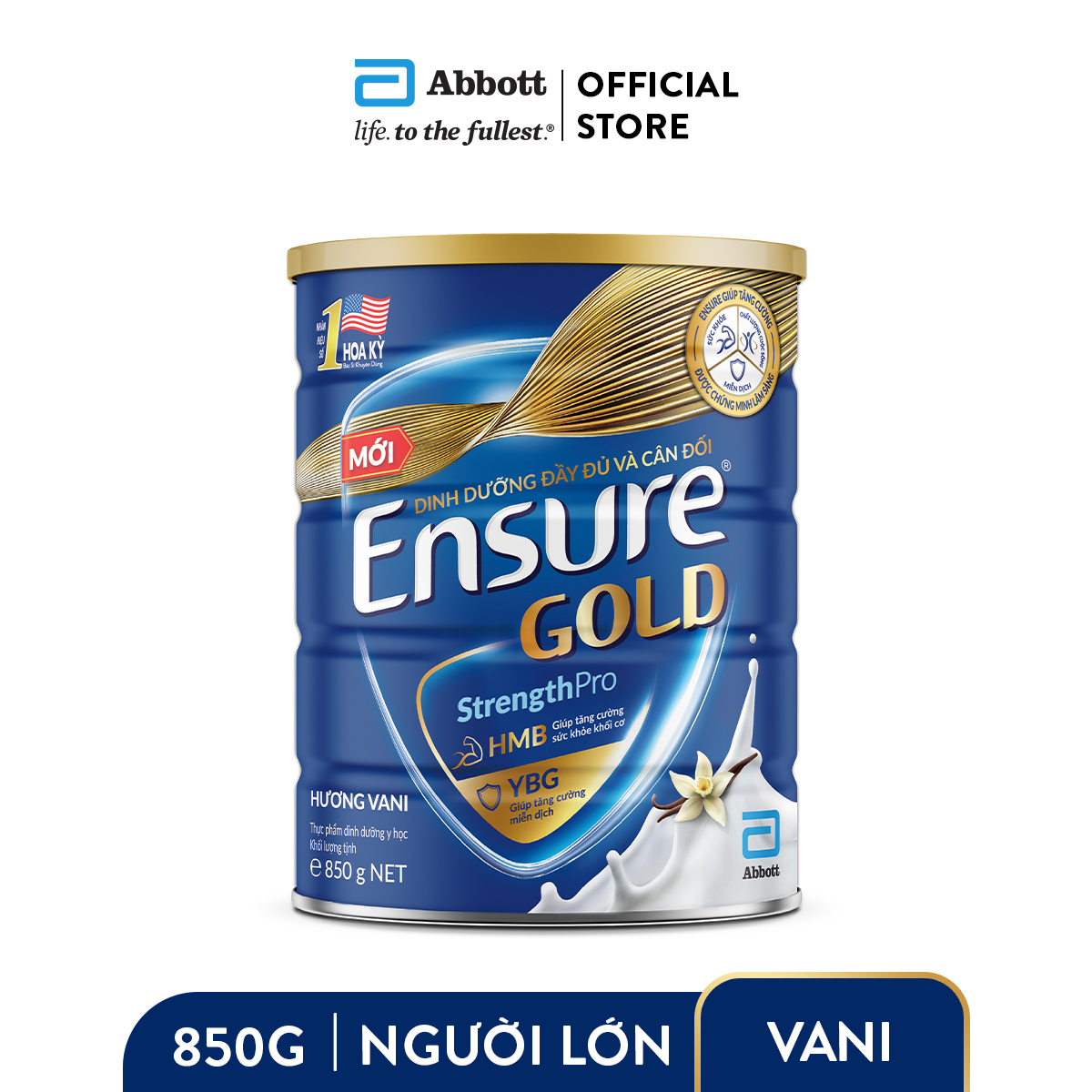 1 lon sữa ensure gold hương vani 800g date 10/2025