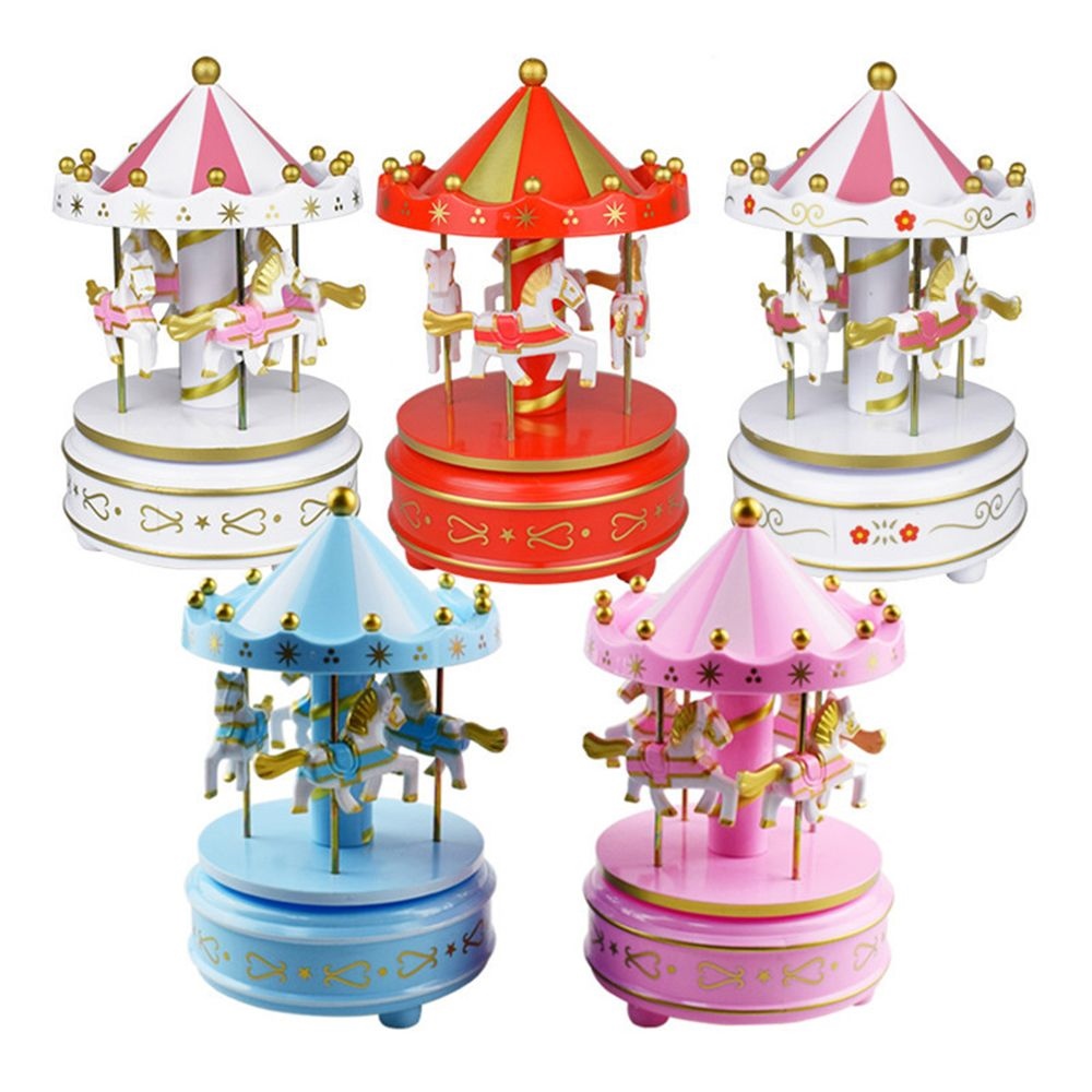 AQ Home Decoration Carousel Music Box Automatic Merry-Go