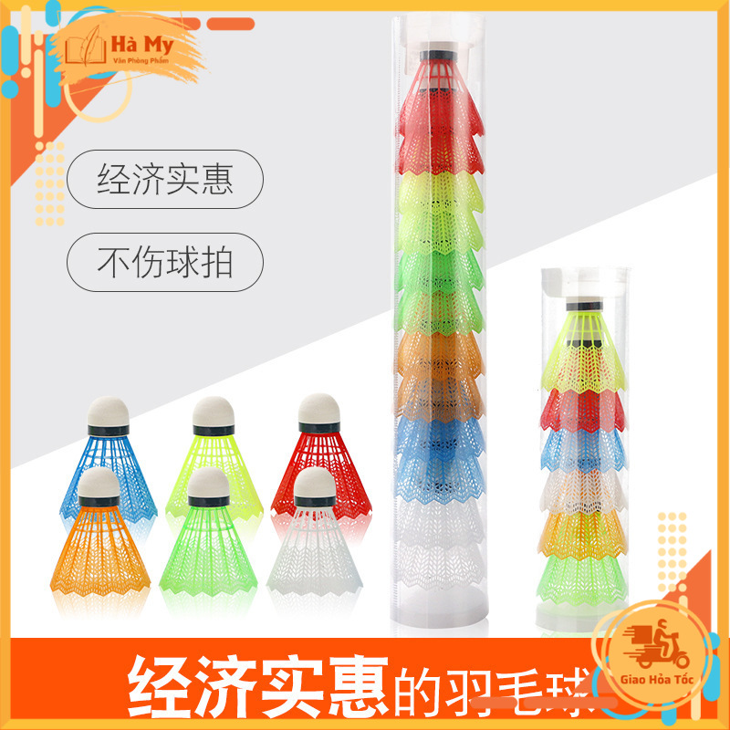 Quả cầu lông nhựa nhiều màu sắc, phù hợp cho mọi lứa tuổi
