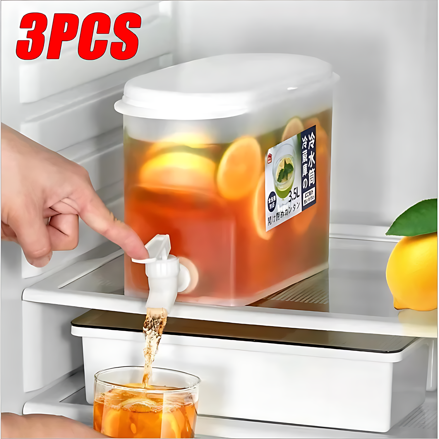 3500ml dung tích lớn nước trái cây với tap ướp lạnh drin Dispenser tủ lạnh Cooler chai nước lạnh drinkware -- bình & bình