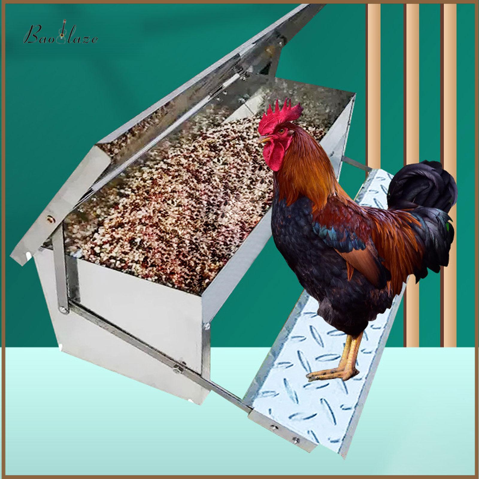 Automatic Chicken Feeder Weatherproof Heavy Duty Outdoors with Lid Treadle Poultry Feeder for Turkey Hen Farms Chickens Quails ราคา 3,684 บาท*ส่งฟรี