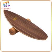 Perfeclan Fitness Board Wood Balance Platform Wobble Board Core Strengthening Workout Equipment for Yoga and Ski Training