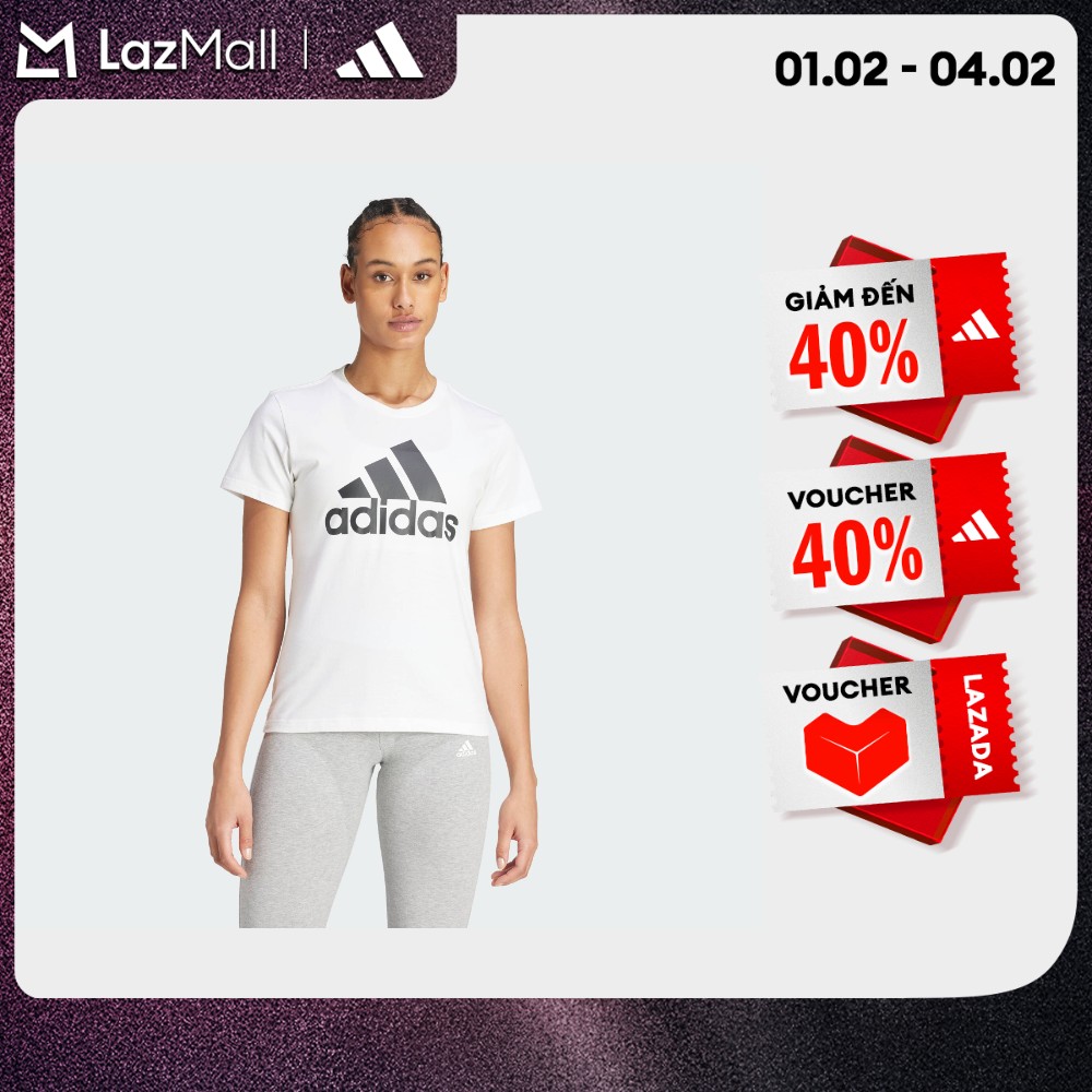 adidas Phong cách sống Áo Thun Essentials Có Logo Nữ trắng GL0649