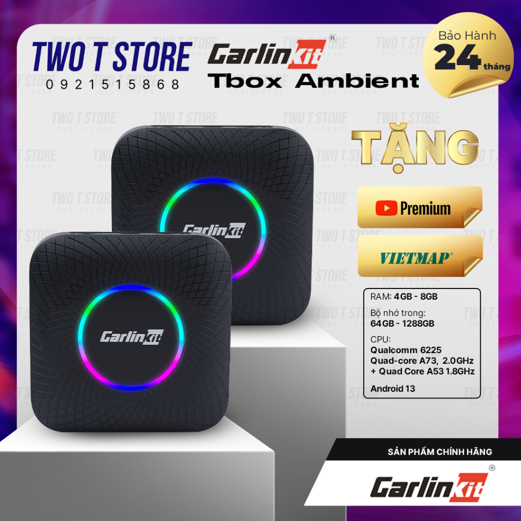 Bộ Carplay Android Box Carlinkit Tbox Abeliant 2024 Chính Hãng Tặng Vietmap S2 dành cho ô tô - Android 13 -Qualcomm 6225
