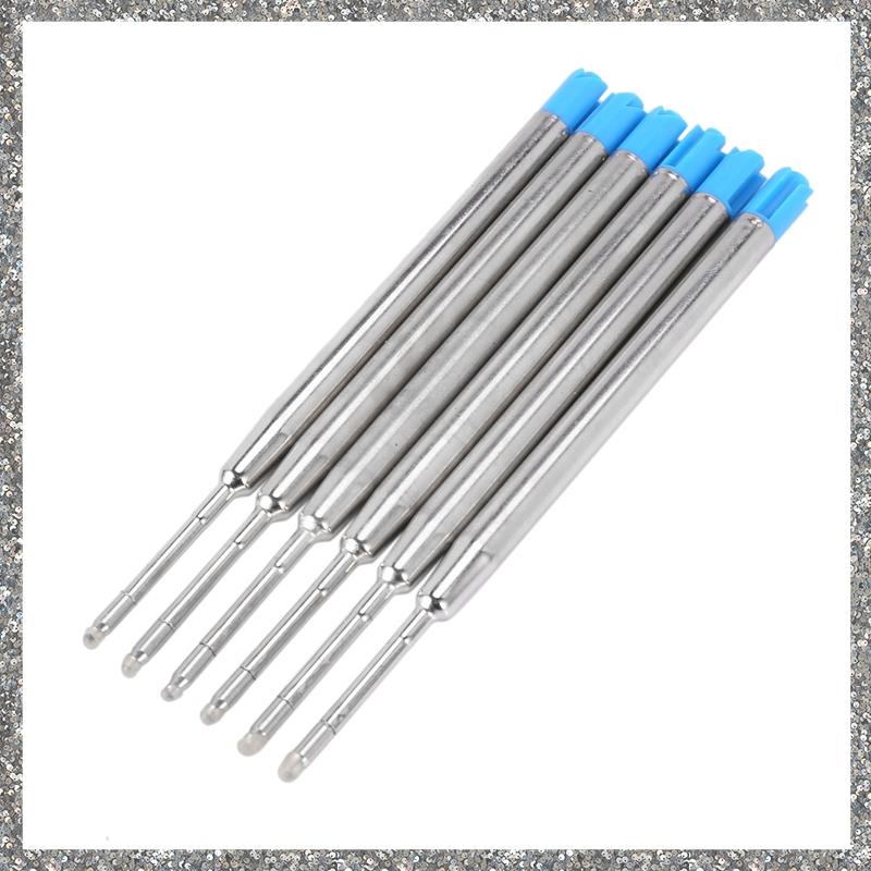 6 ballpoint pen refills 10 cm blue large refill refills