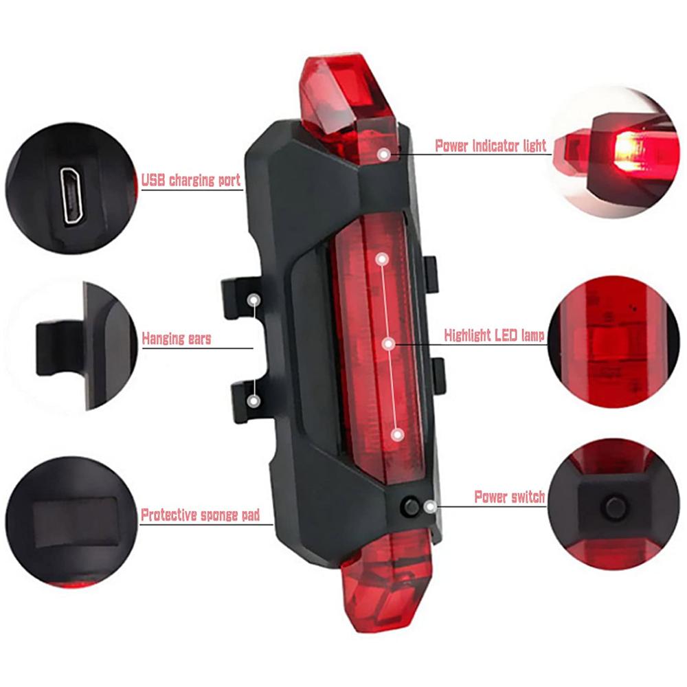 Xe đạp đèn hậu Đường Núi đua Đèn hậu xe đạp 4 bánh răng chế độ chiếu sáng