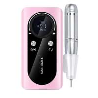 GOYONYING Professional Nail Drill Machine Portable Nail Grinder 10-12H Battery LCD Display Home Salon Kit Rechargeable 45000RPM Gel Nails