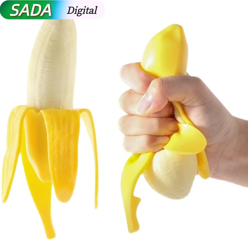 SADA Funny Banana Squish Toy Stress Relief Prank Gadget for Fun and Laughter ราคา 32 บาท*ส่งฟรี