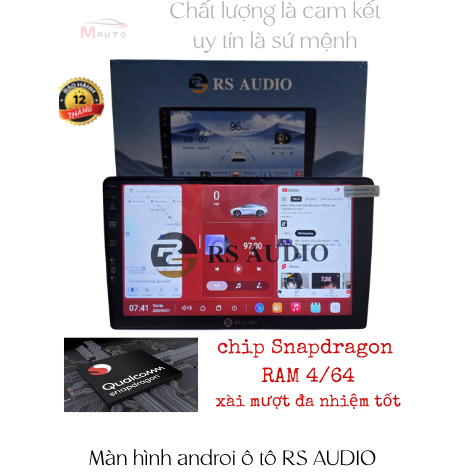 Màn Hình Android Ô Tô RSAUDIO 9 Inch RAM 4/64GB - Chip Qualcomm Snapdragon 8 Nhân - Âm Thanh Hi-Res DSP ADI Đỉnh Cao