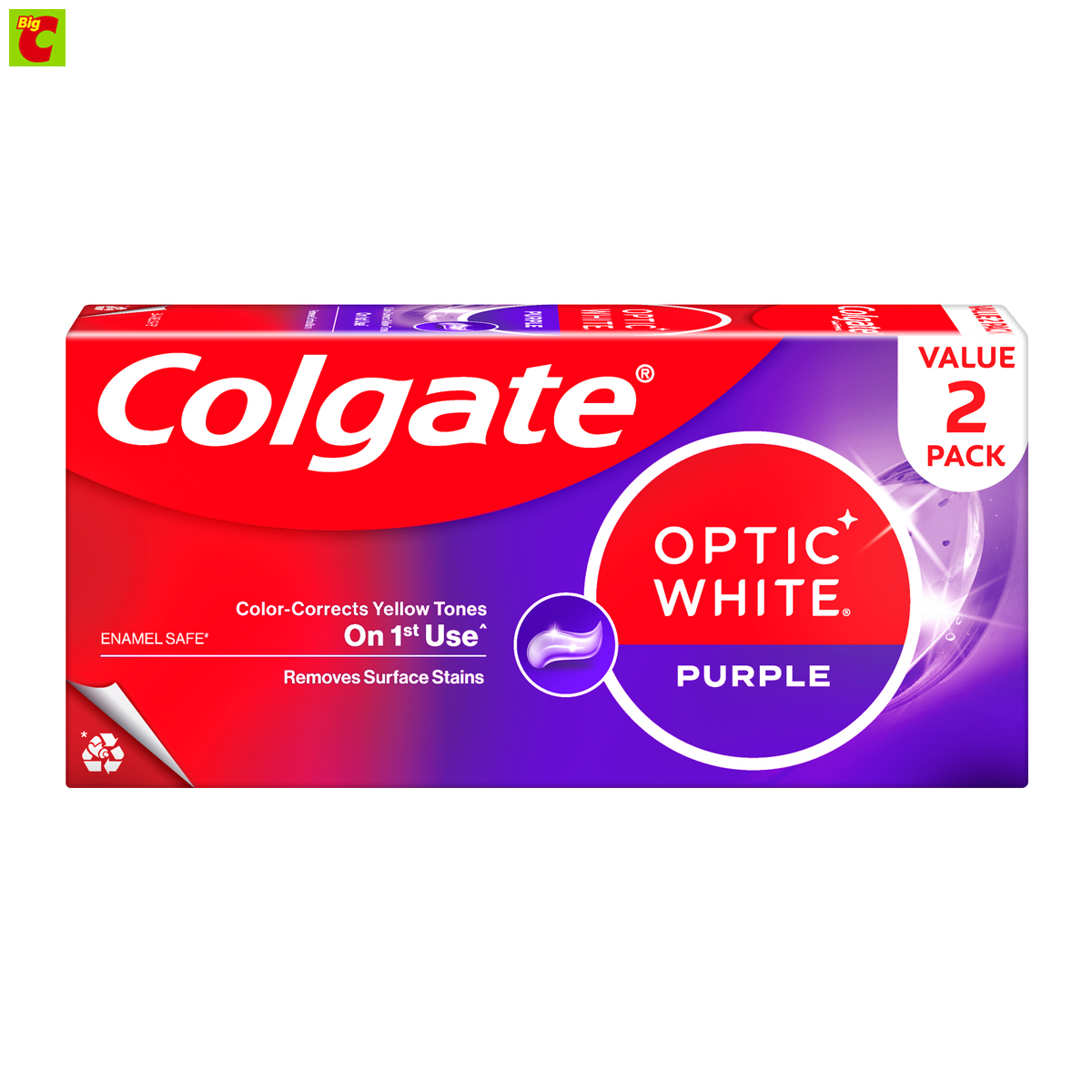 Colgate X Butter Bear Optic White Purple 100 G. X 2 Pieces