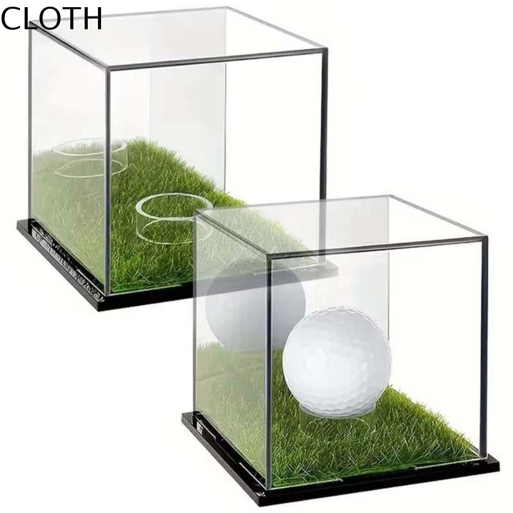 CLOTH Trong suốt Hộp trưng bày bóng golf Thiết kế bãi cỏ Bảo vệ chống bụi Giá đỡ bóng golf Không thể phá vỡ Nhỏ gọn Hộp acrylic bóng golf Đồ sưu tầm