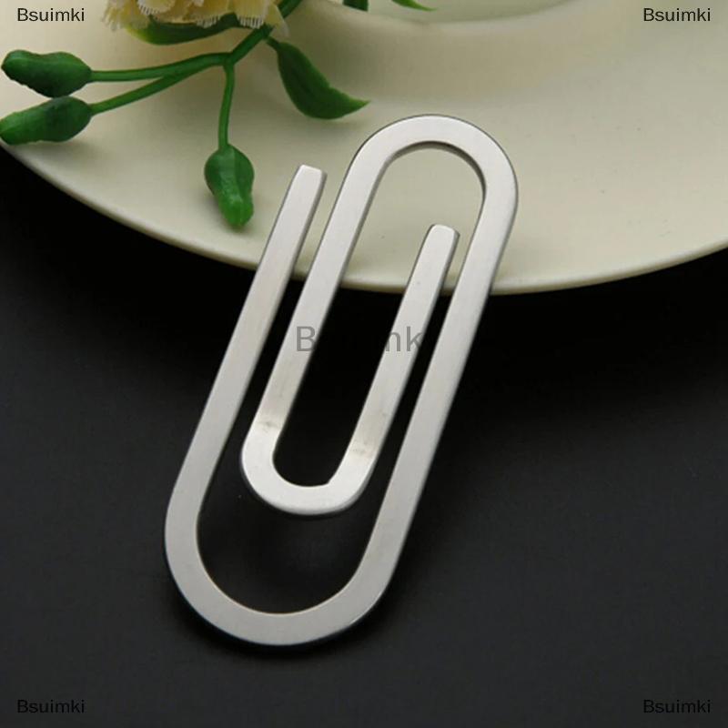 [COD] Bsuimki Thép không gỉ mỏng túi tiền Clip Ví kim loại thép hóa đơn clip kẹp thư mục tiền giấy clip tiền mặt ID thẻ tín dụng tiền chủ