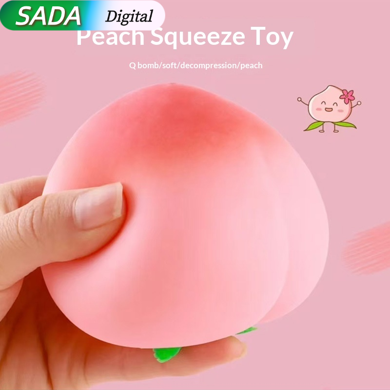 SADA Creative Stress Relief Peach Squishy Toy Soft Slow Rebound Fun Decompression Ball for Adults and Kids ราคา 44 บาท*ส่งฟรี