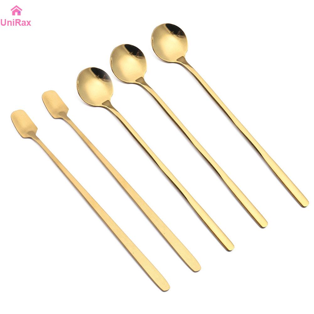 【Unirax】 Cà Phê Latte trộn kem inox muỗng trà 6 tay cầm dài muỗng cà phê 【hàng có sẵn】