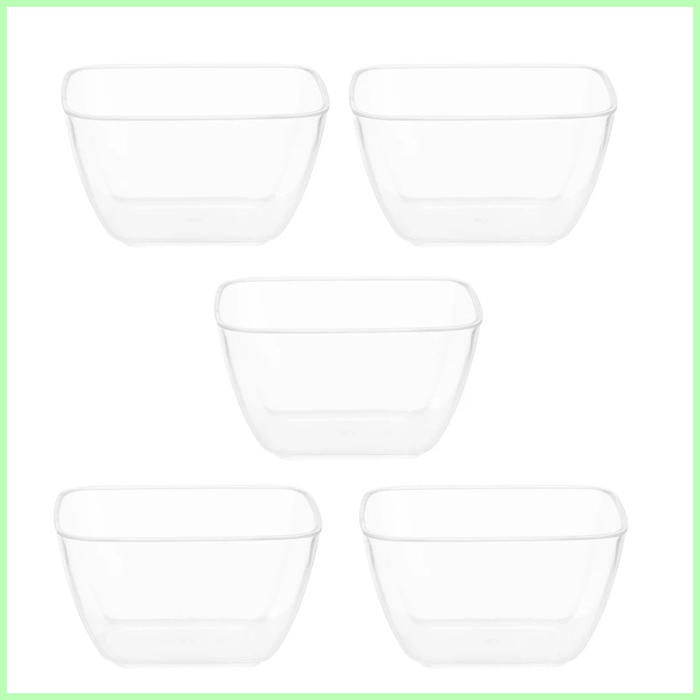 [RTM BGDA KMO 127 ] 5pcs 70ml Disposable Salad Bowl Plastic Transparent Square Dessert Storage Bowl For Home Store Kitchen Widely Applicable Home Harga  40 Ringgit*Penghantaran Percuma