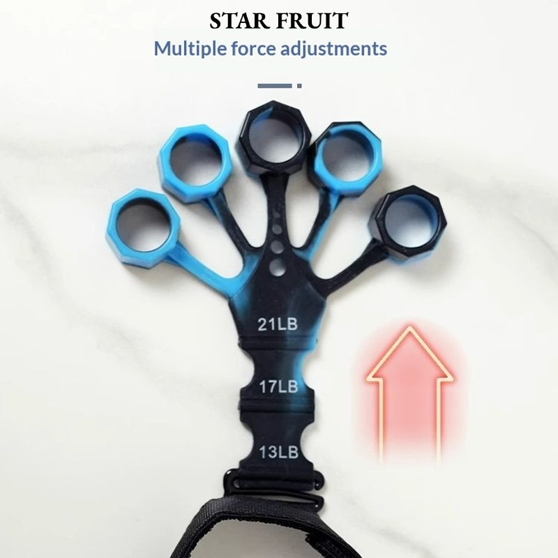 STAR FRUIT⭐ Adjustable Finger Strength Trainer for Hand Grip, Wrist & Arm Muscle Exercise with Multiple Resistance Levels ราคา 28 บาท*ส่งฟรี