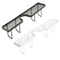 FOUNDTWO No-Drill Bathroom Storage Rack Large Capacity Rustproof Faucet Sink Shelf Practical Space Saving Faucet Drain Organizer Bathroom