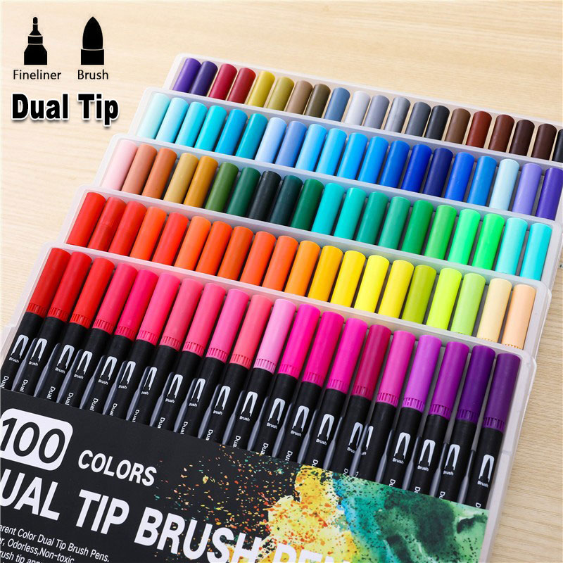 100 Colors Art Supplies Gel Pens For Adult Coloring Set Drawing