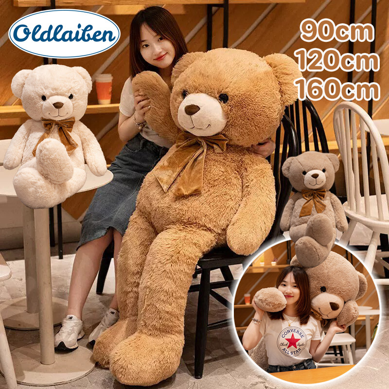 Oldlaiben Large Teddy Bear Giant Teddy Bear, Fur Bear 90/120/140/160cm Gift for Girlfriend Embrace the Softness ราคา 632 บาท*ส่งฟรี