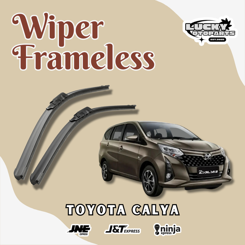 1 Pasang / 1 Set Wiper Mobil Frameless Toyota Calya Kiri dan Kanan Tanpa Rangka Besi Harga 55,000 rupiah*Gratis Ongkir