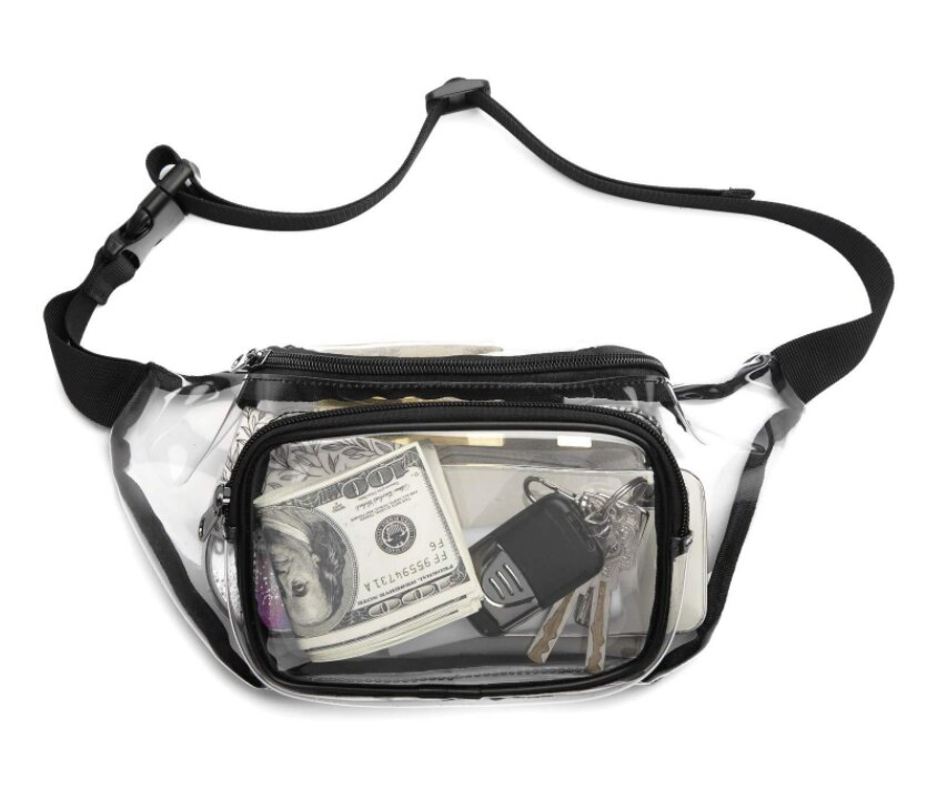 Transparent Soft Pvc Waist Bag Anti Splash Material Transparent Women'S Bag Chest Bag