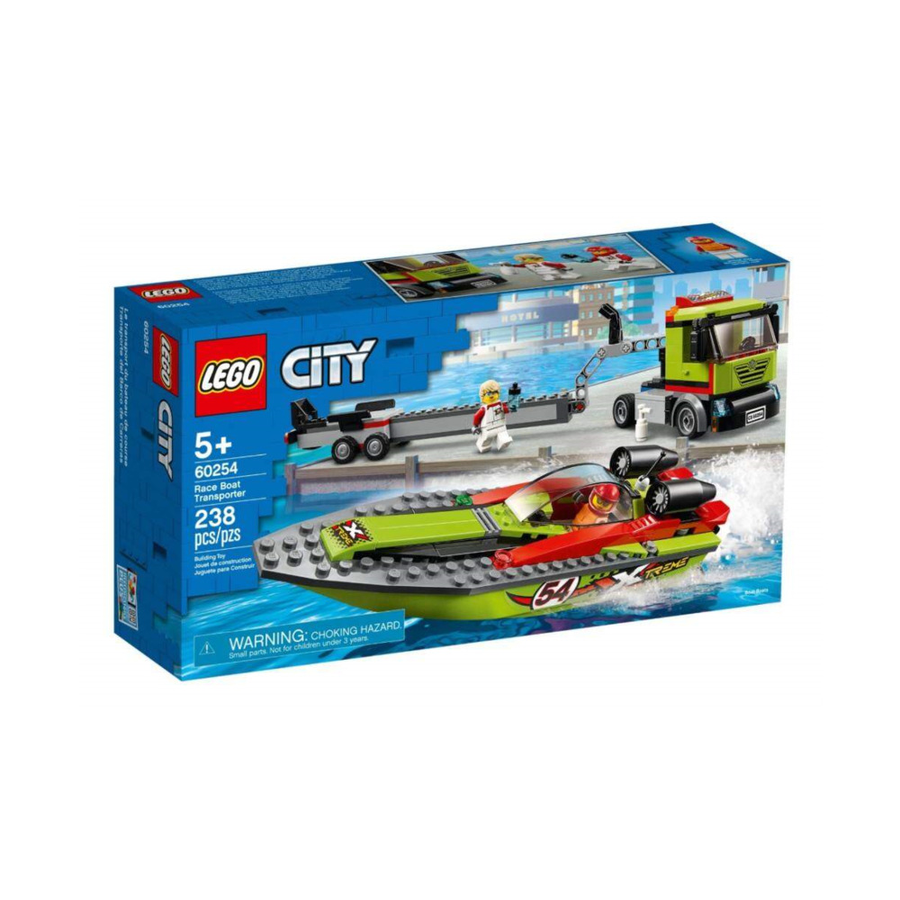 LEGO 60254 City Race Boat Transporter   238pcs 5+ LEGO chính hãng Đồ chơi lắp ráp