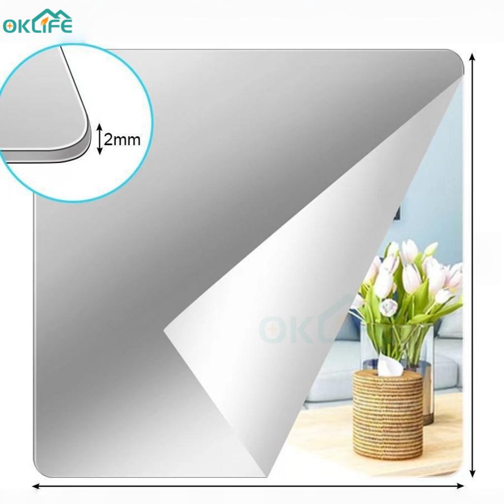 [OKLIFE. SG]Mirror Wall Sticker Self Adhesive Decorative Mirror 3D Acrylic Glass Sticker mirror