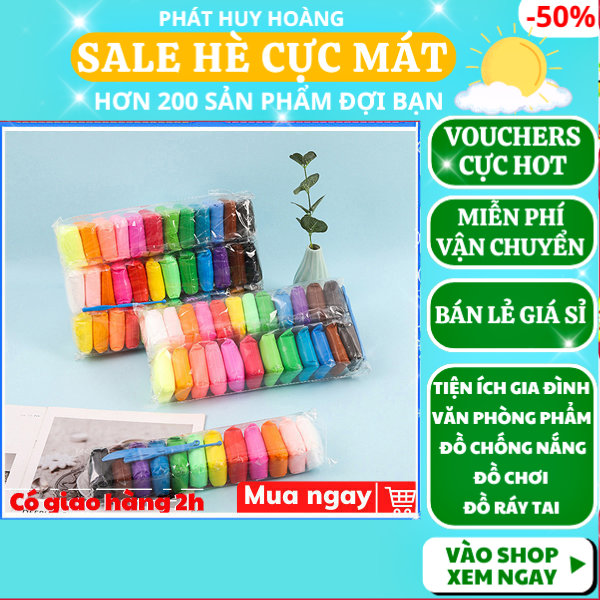 (36 màu chỉ 36k ) Đất sét nhật tự khô Lốc 36 màu Pastel &DIY& Neon 8D cao cấp Softclay nặn hình,làm Butter slime - Phát Huy Hoàng
