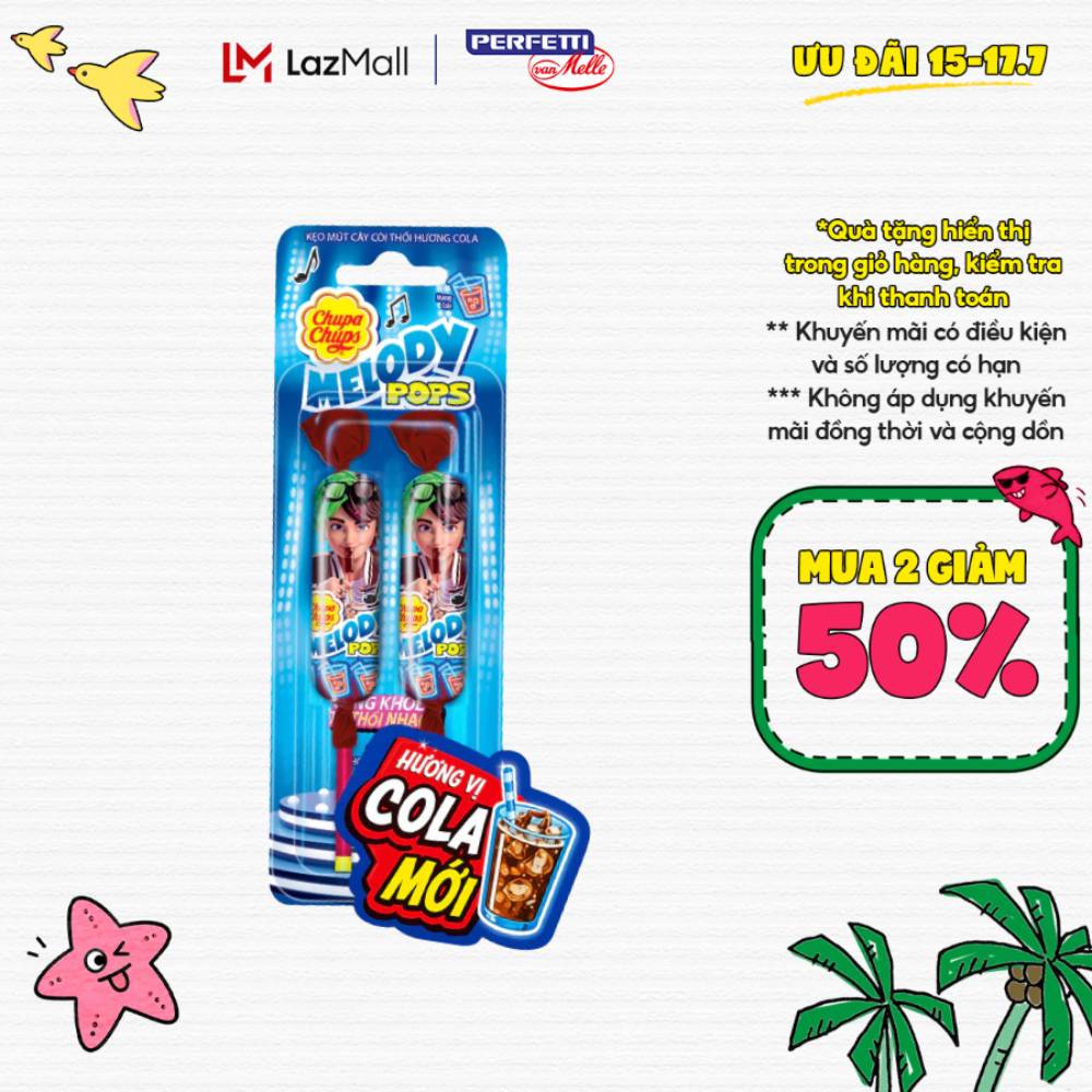Kẹo Mút Còi Thổi CHUPA CHUPS Hương Cola 30G