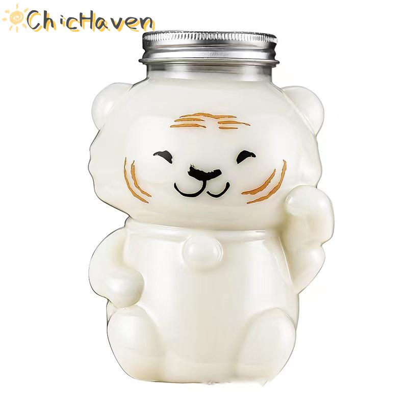 ChicHaven Phim hoạt hình trong suốt Sữa nước trái cây lạnh uống trà sữa nước giải khát chai nước sữa cốc