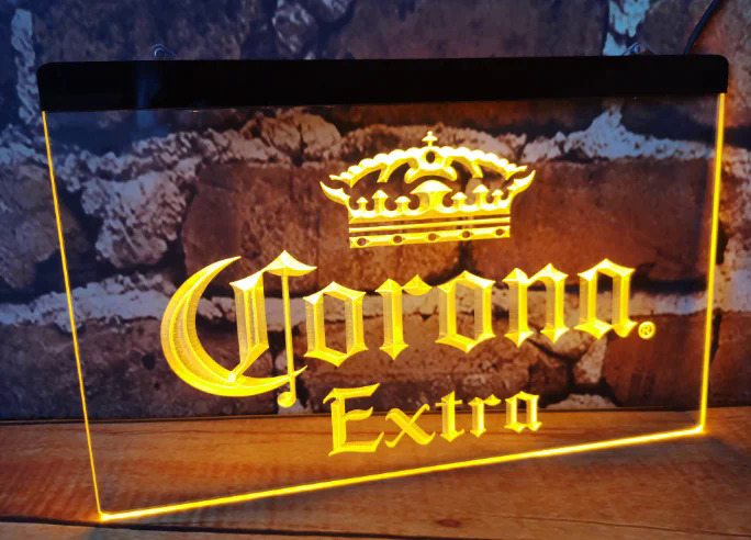 B42 Corona Thêm Bia Bar Pub 3D Dấu Hiệu Cafe LED Neon Ánh Sáng Dấu Hiệu Trang Trí Nội Thất Thủ Công Mỹ Nghệ